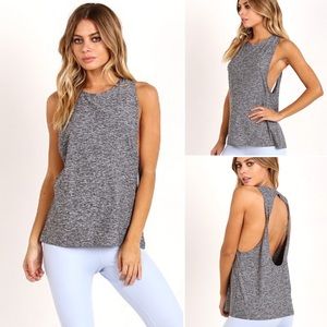 Beyond Yoga Gray Spacedye Twisted Open Back Tank size small